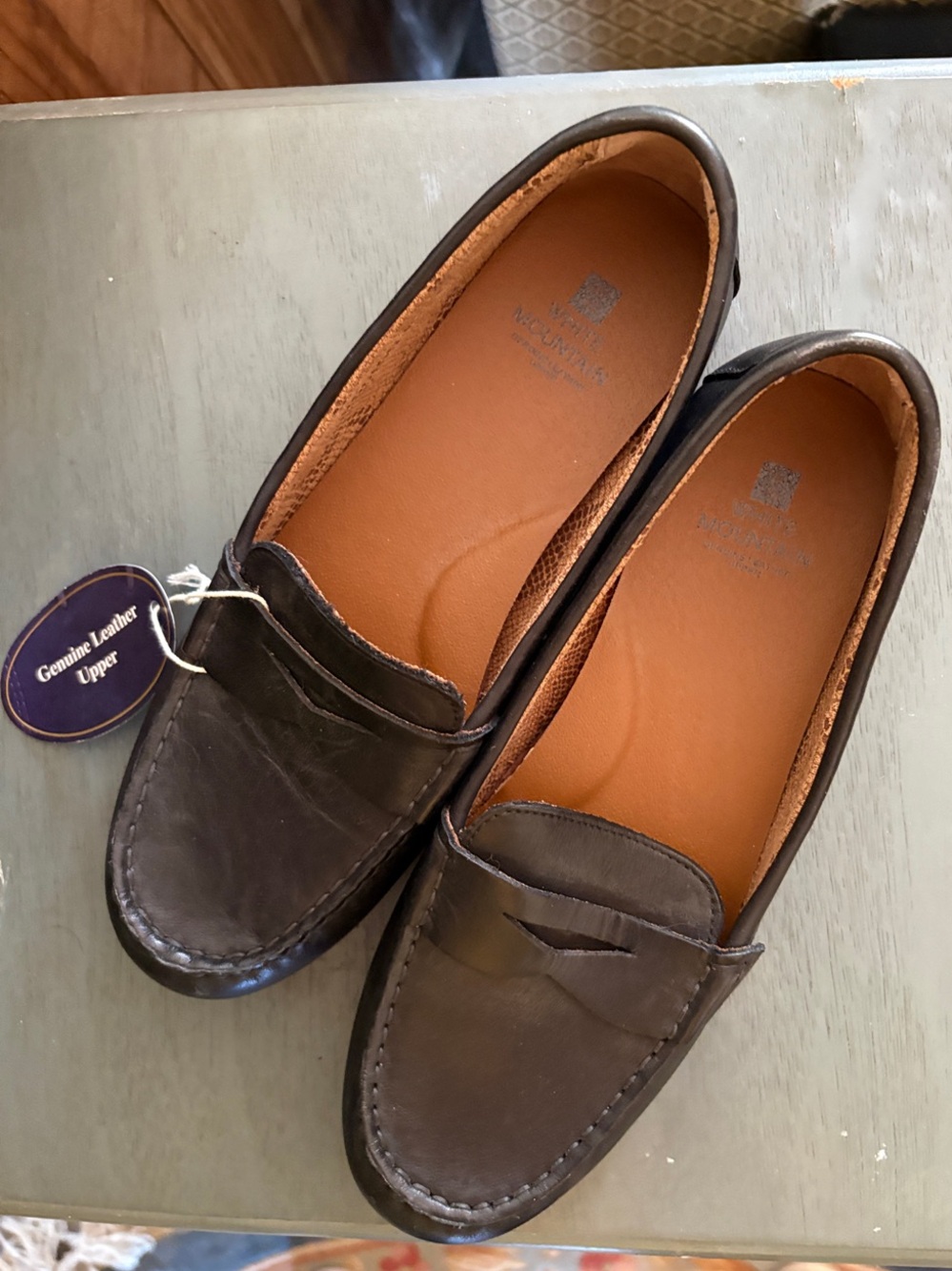 White Mountain Black Leather Penny Loafers - Women - Picture 5 of 5